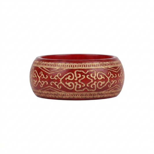 Oriental Pattern Wood Bangle