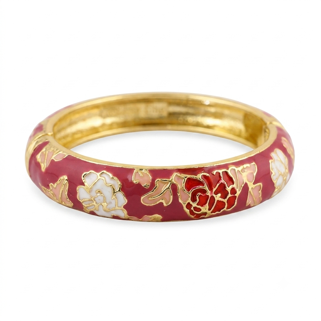 Pink Enamel Bangle