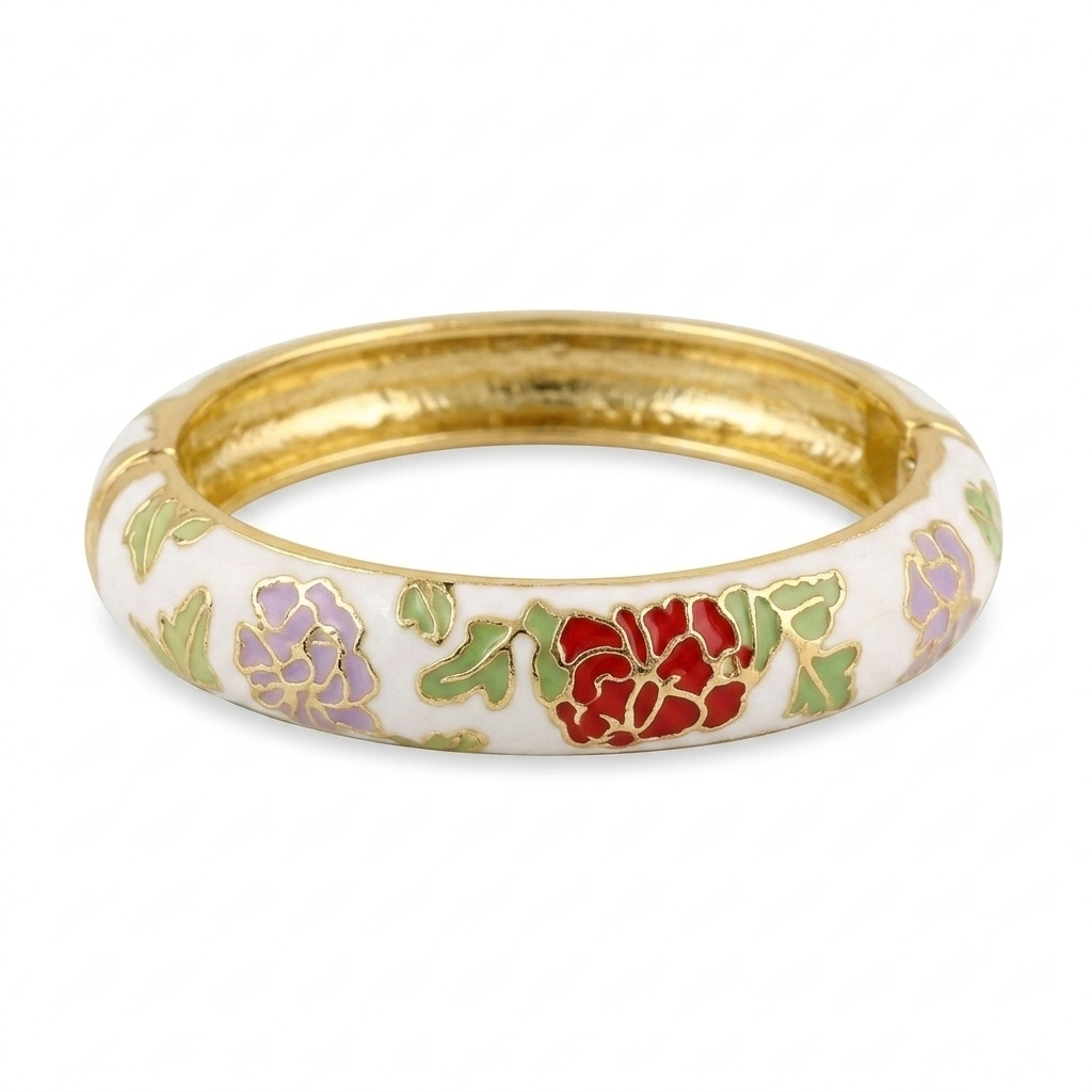 White Enamel Bangle