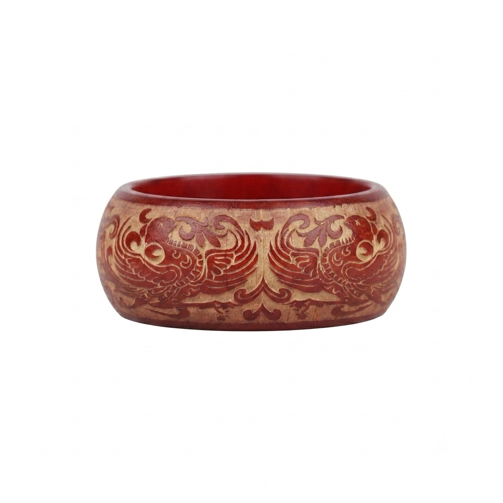 Phoenix Pattern Wood Bangle