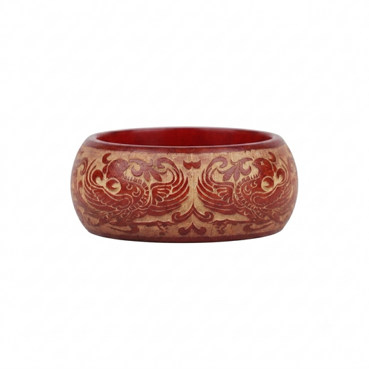 Phoenix Pattern Wood Bangle