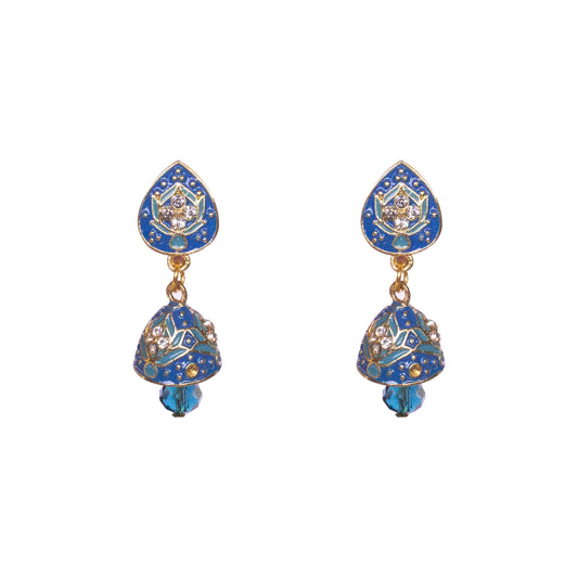 Blue Meenakari Jhumki