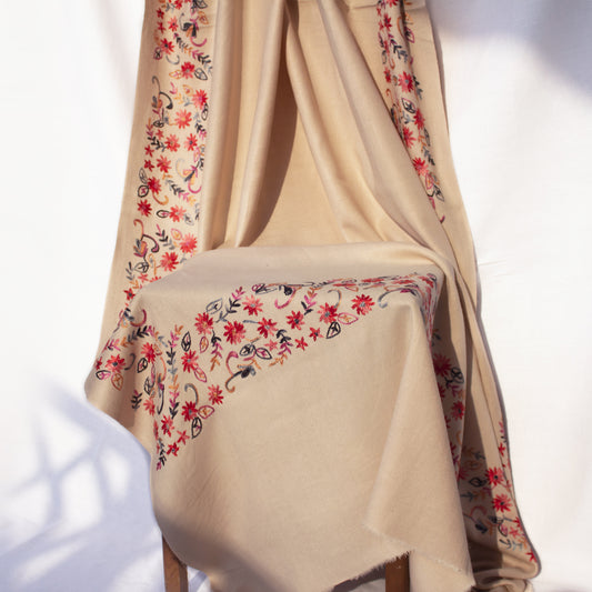 Shawl with Embroidered Borders